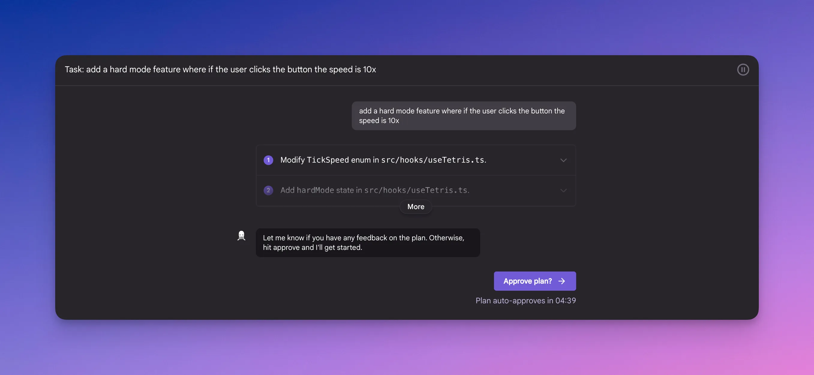 Screenshot approve plan