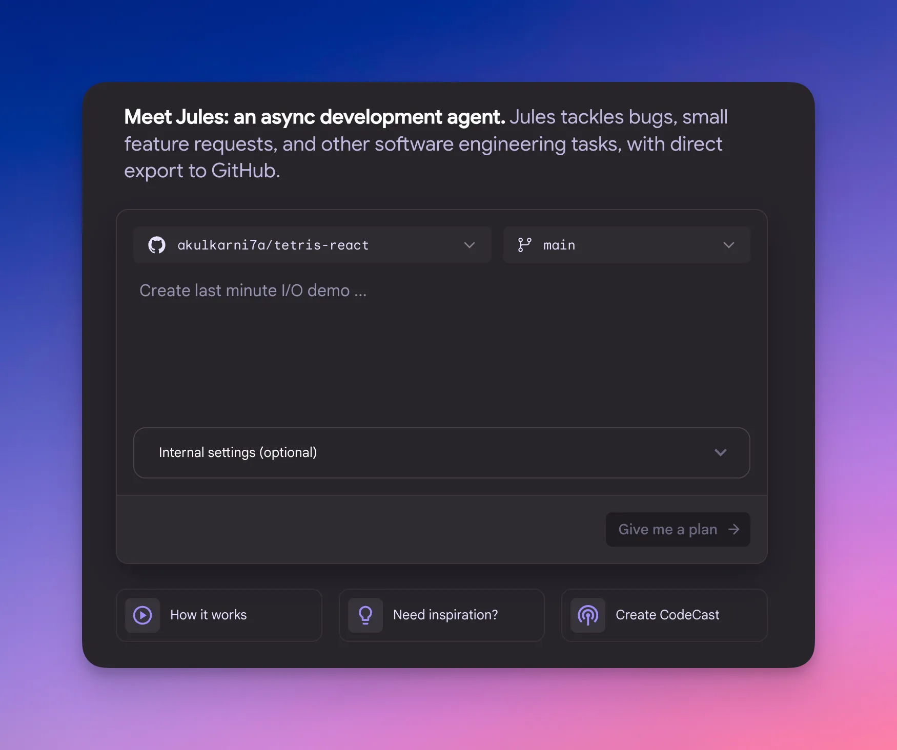 Screenshot of prompt